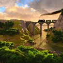 תמונת טפט רכבת על גשר